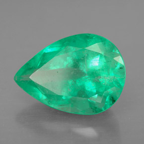 4.79 ct Green Emerald Stone, Natural Emerald in Pear Facet Shape for Sale