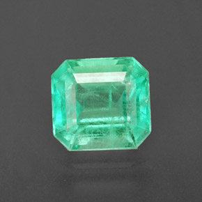 1.83 ct Green Emerald Gemstone, Emerald Gem in Octagon Facet Shape for Sale.