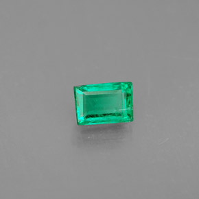 0.33 ct Green Emerald Stone, Natural Emerald in Baguette Facet Shape for Sale