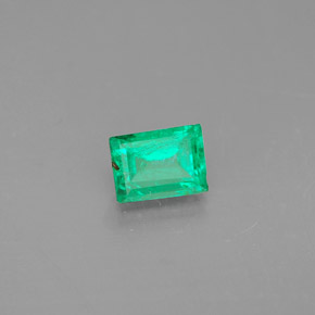 0.38 ct Green Emerald Stone, Natural Emerald in Baguette Facet Shape for Sale