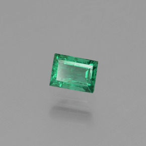 0.34 ct Green Emerald Stone, Natural Emerald in Baguette Facet Shape for Sale
