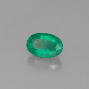 0.45 ct Green Emerald Stone, Natural Emerald in Oval Facet Shape for Sale