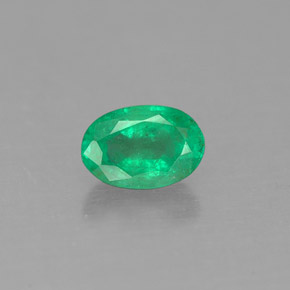 0.50 ct Green Emerald Gemstone, Emerald Gem in Oval Facet Shape for Sale.