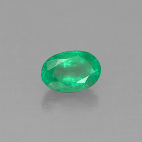 0.50 ct Green Emerald Stone, Natural Emerald in Oval Facet Shape for Sale