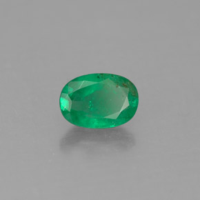 0.45 ct Green Emerald Stone, Natural Emerald in Oval Facet Shape for Sale