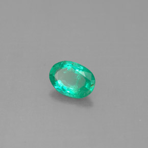0.35 ct Green Emerald Stone, Natural Emerald in Oval Facet Shape for Sale