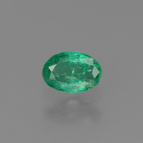 0.40 ct Green Emerald Gemstone, Emerald Gem in Oval Facet Shape for Sale.