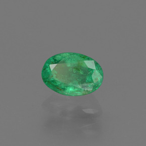 0.41 ct Green Emerald Stone, Natural Emerald in Oval Facet Shape for Sale