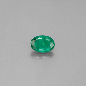 0.42 ct Green Emerald Gemstone, Emerald Gem in Oval Facet Shape for Sale.