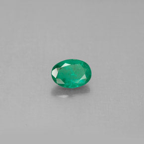 0.42 ct Green Emerald Stone, Natural Emerald in Oval Facet Shape for Sale
