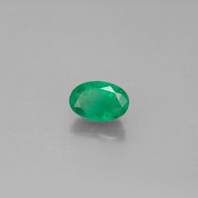 0.51 ct Green Emerald Stone, Natural Emerald in Oval Facet Shape for Sale