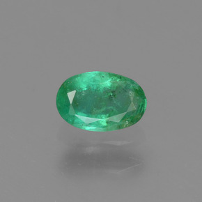 0.45 ct Green Emerald Gemstone, Emerald Gem in Oval Facet Shape for Sale.