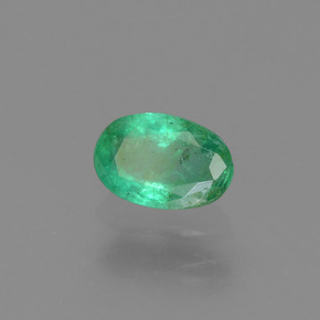 0.45 ct Green Emerald Stone, Natural Emerald in Oval Facet Shape for Sale