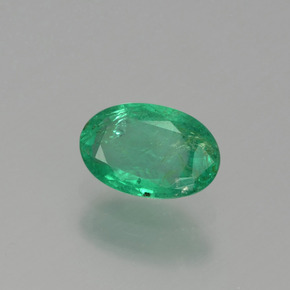 0.41 ct Green Emerald Stone, Natural Emerald in Oval Facet Shape for Sale