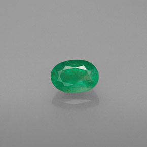 0.48 ct Green Emerald Gemstone, Emerald Gem in Oval Facet Shape for Sale.