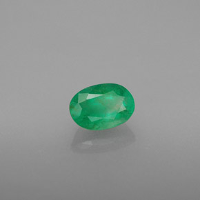 0.48 ct Green Emerald Stone, Natural Emerald in Oval Facet Shape for Sale