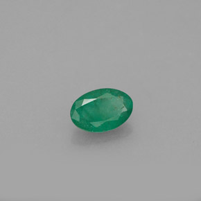 0.40 ct Green Emerald Stone, Natural Emerald in Oval Facet Shape for Sale