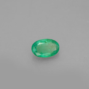 0.42 ct Green Emerald Stone, Natural Emerald in Oval Facet Shape for Sale