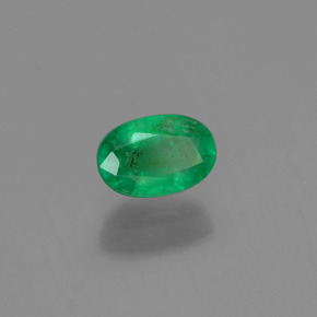 0.57 ct Green Emerald Stone, Natural Emerald in Oval Facet Shape for Sale