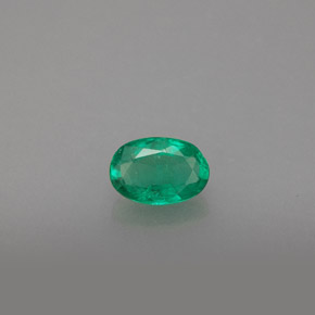 0.48 ct Green Emerald Gemstone, Emerald Gem in Oval Facet Shape for Sale.