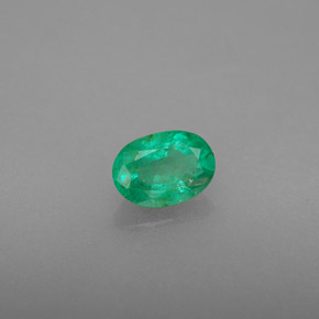 0.51 ct Green Emerald Stone, Natural Emerald in Oval Facet Shape for Sale