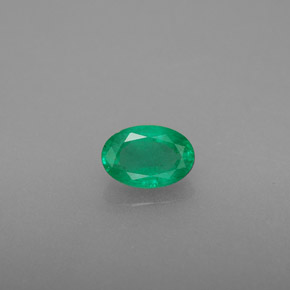 0.43 ct Green Emerald Gemstone, Emerald Gem in Oval Facet Shape for Sale.