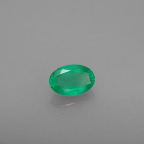 0.43 ct Green Emerald Stone, Natural Emerald in Oval Facet Shape for Sale