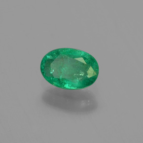 0.43 ct Green Emerald Stone, Natural Emerald in Oval Facet Shape for Sale