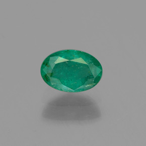 0.51 ct Green Emerald Gemstone, Emerald Gem in Oval Facet Shape for Sale.