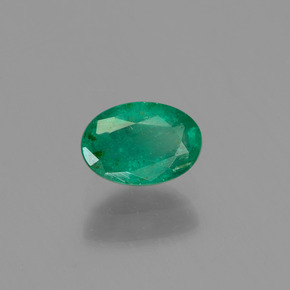 0.51 ct Green Emerald Stone, Natural Emerald in Oval Facet Shape for Sale