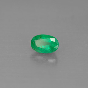 0.54 ct Green Emerald Stone, Natural Emerald in Oval Facet Shape for Sale