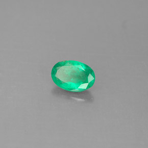 0.40 ct Green Emerald Stone, Natural Emerald in Oval Facet Shape for Sale