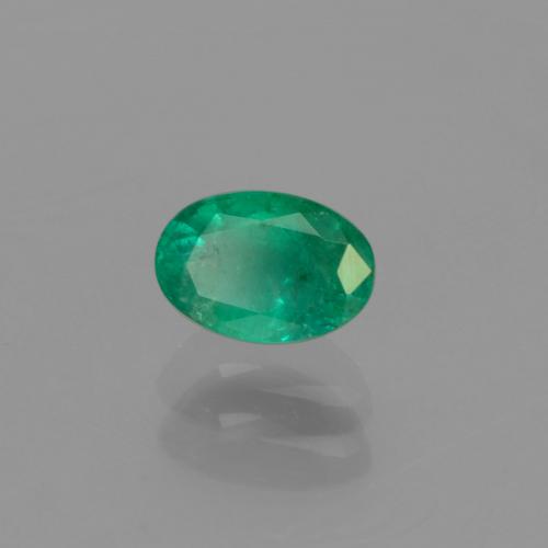 0.46 ct Green Emerald Stone, Natural Emerald in Oval Facet Shape for Sale