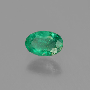 0.43 ct Green Emerald Stone, Natural Emerald in Oval Facet Shape for Sale