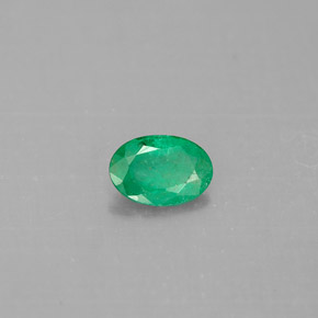 0.33 ct Green Emerald Stone, Natural Emerald in Oval Facet Shape for Sale