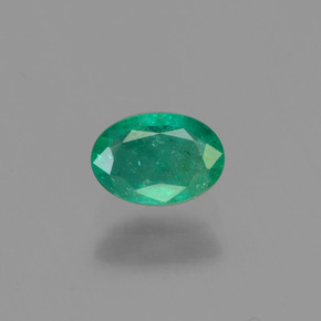 0.46 ct Green Emerald Gemstone, Emerald Gem in Oval Facet Shape for Sale.
