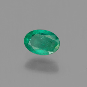 0.46 ct Green Emerald Stone, Natural Emerald in Oval Facet Shape for Sale
