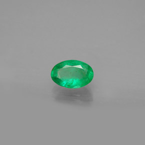 0.39 ct Green Emerald Stone, Natural Emerald in Oval Facet Shape for Sale