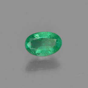 0.46 ct Green Emerald Stone, Natural Emerald in Oval Facet Shape for Sale