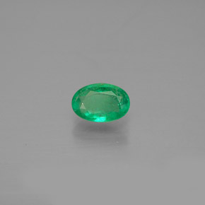 0.40 ct Green Emerald Stone, Natural Emerald in Oval Facet Shape for Sale