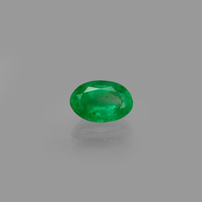 0.38 ct Green Emerald Gemstone, Emerald Gem in Oval Facet Shape for Sale.