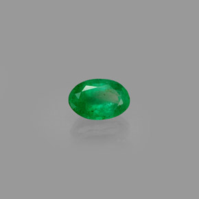 0.38 ct Green Emerald Stone, Natural Emerald in Oval Facet Shape for Sale
