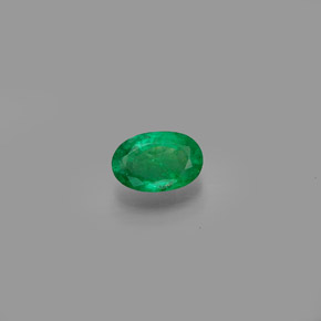 0.40 ct Green Emerald Gemstone, Emerald Gem in Oval Facet Shape for Sale.