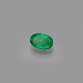 0.40 ct Green Emerald Stone, Natural Emerald in Oval Facet Shape for Sale