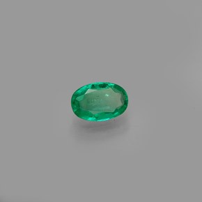 0.38 ct Green Emerald Stone, Natural Emerald in Oval Facet Shape for Sale