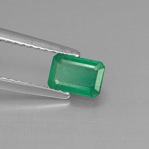 0.57 ct Green Emerald Stone, Natural Emerald in Octagon Facet Shape for Sale