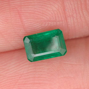 0.68 ct Green Emerald Stone, Natural Emerald in Octagon Facet Shape for Sale