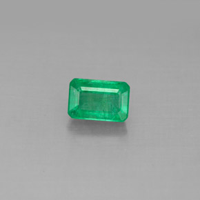 0.65 ct Green Emerald Gemstone, Emerald Gem in Octagon Facet Shape for Sale.
