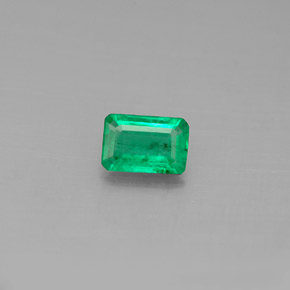 0.44 ct Green Emerald Gemstone, Emerald Gem in Octagon Facet Shape for Sale.