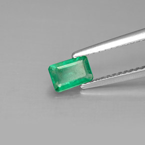 0.44 ct Green Emerald Stone, Natural Emerald in Octagon Facet Shape for Sale